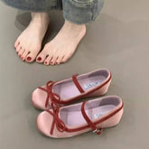 SATIN BOW MARY JANE SHOES WITH HIDDEN WEDGE_CWSHF0117