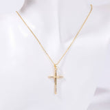 NEW CREATIVE MINIMALIST CROSS ROSE NECKLACE_CWMM3891