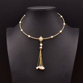 Womens Vintage Tassel Natural Pearl Necklace