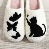Winter Pet Cat Butterfly Embroidery Cotton Slipper