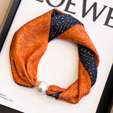 Pearl Magnetic Skinny Silk Neck Scarf_Cwasc03934