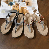 BOHEMIAN PLUS SIZE WOVEN FLIP FLOP SANDALS_CWSHS0492