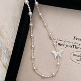 NEW HIGH END PEARL BUTTERFLY NECKLACE FOR WOMEN_CWAJE3066