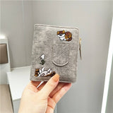 NEW RETRO EMBROIDERED CAT SHORT WALLET_CWAB2569