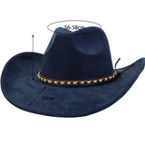 SOFT SUEDE WESTERN COWBOY FEDORA HAT ETHNIC STYLE_CWAH04401