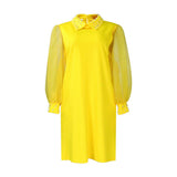 MESH STITCHING BEADED LOOSE PLUS SIZE DRESS_CWDSD6087