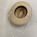 SUMMER SHELL CHAIN SUN HAT FOR WOMEN_CWAH3427