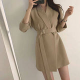 Vintage Belted Casual Blazer_Cwobl0151