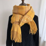 PLAID FAUX CASHMERE SCARF THICK WARM WINTER WRAP_CWASC1453
