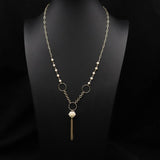 Womens Natural Freshwater Pearl Sweater Necklace