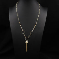 Womens Natural Freshwater Pearl Sweater Necklace
