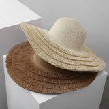 SUMMER TRAVEL STRAW HAT WOMENS LARGE BRIM CASUAL_CWAH1172