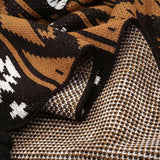 KNITTED GEOMETRIC STRIPE SOFA BLANKET_CWMM0419