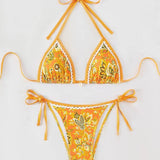 PAISLEY PRINT BIKINI SET TIE SIDE SWIMSUIT_CWMW0918
