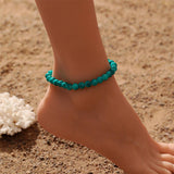 Women'S Boho Turquoise Beaded Anklet Handmade_Cwmm6349