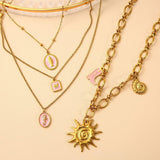 OCEAN STYLE STEEL NECKLACE WITH SHELL FISH_CWMM8834