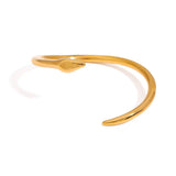Trendy Hammered Serpent Bangle, 18K Gold Steel