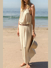 DOUBLE COTTON COTTON GAUZE LONG DRESS_CWDMD2170