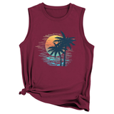 Trendy Loose Fit Coconut Tree Vest For Women