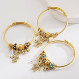 Trendy Gold Open Bear Letter Steel Bracelet_Cwmm8566