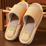 CUTE CARTOON BEAR LINEN SLIPPERS_CWSHS0777