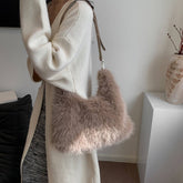 Winter Faux Fox Fur Plush Shoulder Crossbody Bag_Cwab3978
