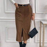 Vintage Corduroy Style Split Everything Skirt