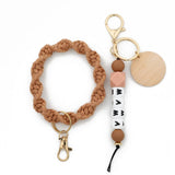 MAMA LETTER BRAIDED SILICONE BEAD KEYCHAIN_CWMM6880