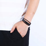 Vintage Braided Statement Leather Bracelet_Cwmm4522