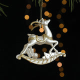 GOLD GLITTER XMAS SLED SANTA ANGEL REINDEER DECOR_CWMM9787