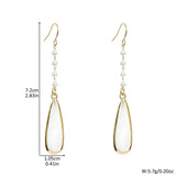 FASHIONABLE TEARDROP SHAPED SHELL METAL EARRINGS_CWMM4336