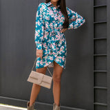 Stylish Lapel High Waist Button-Up Short Dress