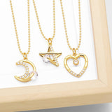 MOON STAR HEART PENDANT NECKLACE_CWAJE0915