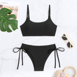 CASUAL TWO PIECE DRAWSTRING THONG BIKINI SWIMSUIT_CWMW0325