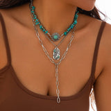 FASHIONABLE AND SIMPLE MULTI LAYER ALLOY NECKLACE_CWMM3188