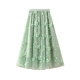 EMBROIDERED TULLE A LINE MAXI SKIRT PLUS SIZE_CWBMS0370