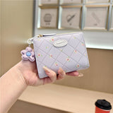 Floral Print Sweet Short Wallet Coin Purse_Cwab06198