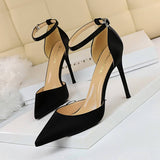 SATIN SHALLOW MOUTH POINTED HIGH HEELED SHOES_CWSHH0052
