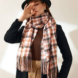 PLAID FRINGE SCARF TRENDY WINTER WRAP_CWASC0199