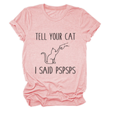 CASUAL CAT PRINT TEE WOMEN S SHORT SLEEVE TOP_CWTTS1519