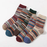 5PR SET RETRO ETHNIC STYLE SOCKS FOR MEN WINTER_CWMS0680