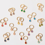ELEGANT ZODIAC BIRTHSTONE TEARDROP EARRINGS WOMEN_CWAJE5096