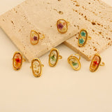 ADJUSTABLE OPEN RING WITH DRIED FLOWERS MULTI COLOR_CWMM8929