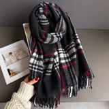 Minimal Plaid Soft Cashmere Feel Winter Scarf_Cwasc03246