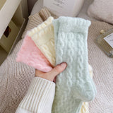 SOLID COLOR TWIST THICK WARM SOCKS_CWMS0879