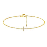 Copper Mini Cross Bracelet Set With Zircon