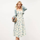 Spaghetti Strap Midi Dress With Knit Cardigan Set