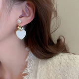 Valentines Day Heart Pearl High Design Earrings