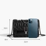 PLEATED CHAIN BAG ONE SHOULDER CROSSBODY BAG_CUAB0164