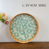 RATTAN FRUIT PLATE TEA ROOM SHELLBASKET ROUND PLATE_CWMM4495